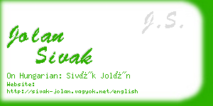 jolan sivak business card